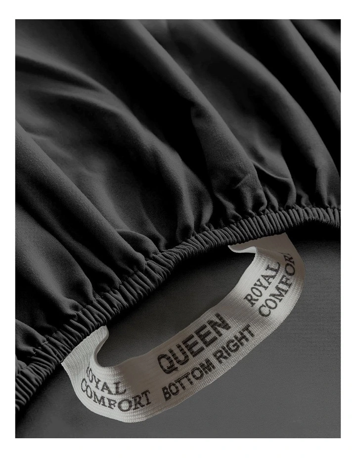 Opulence Washed Microfibre Sheet Set in Charcoal image 3