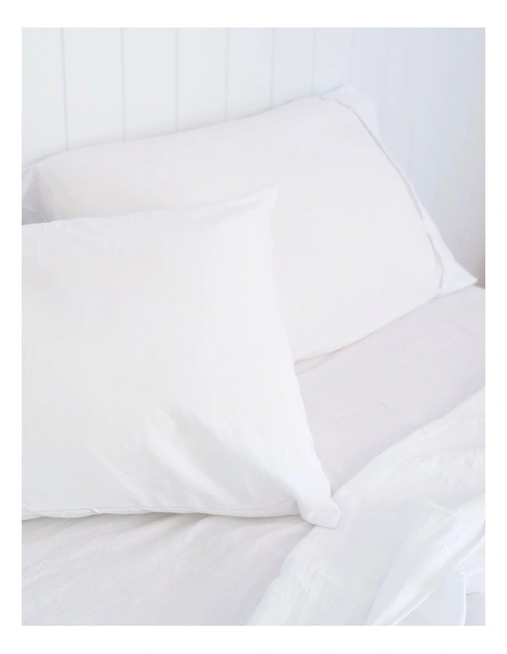 Opulence Washed Microfibre Sheet Set in White image 2