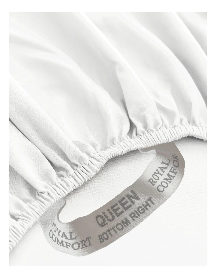 Opulence Washed Microfibre Sheet Set in White image 3