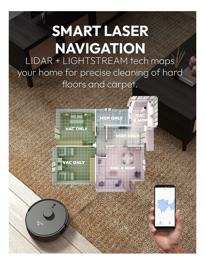 MyGenie Laser Sonic AI Robotic Vacuum and Mop image 3