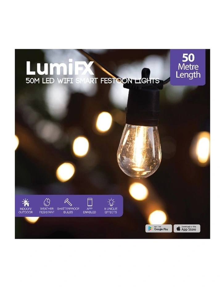 Wifi Smart Outdoor Festoon Lights in Black image 1