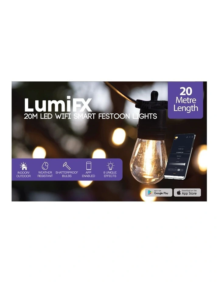 Wifi Smart Outdoor Festoon Lights in Black image 1