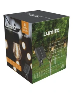 LumiFx 10 Bulb Solar Outdoor Festoon Lights