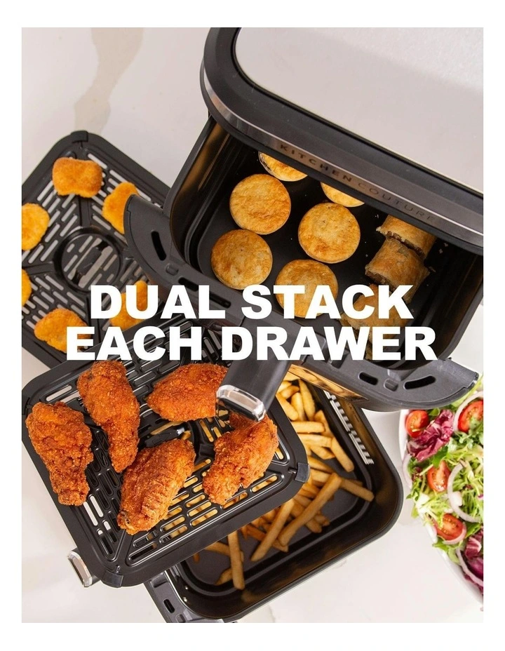 Clear View Vertex Dual Draw Air Fryer 11L in Stainless Steel image 4