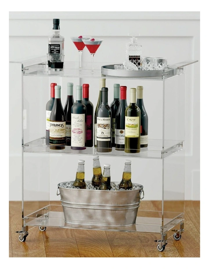 3 Tier Acrylic Bar Cart image 2