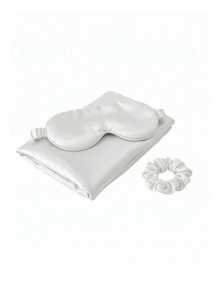 Pure Mulberry Silk Sleep Set in White image 1