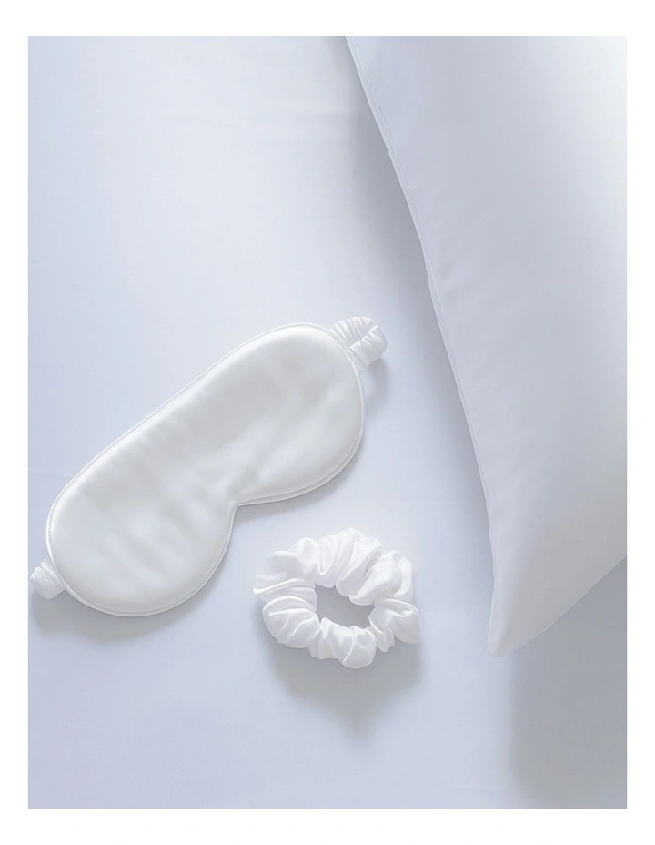 Pure Mulberry Silk Sleep Set in White image 3