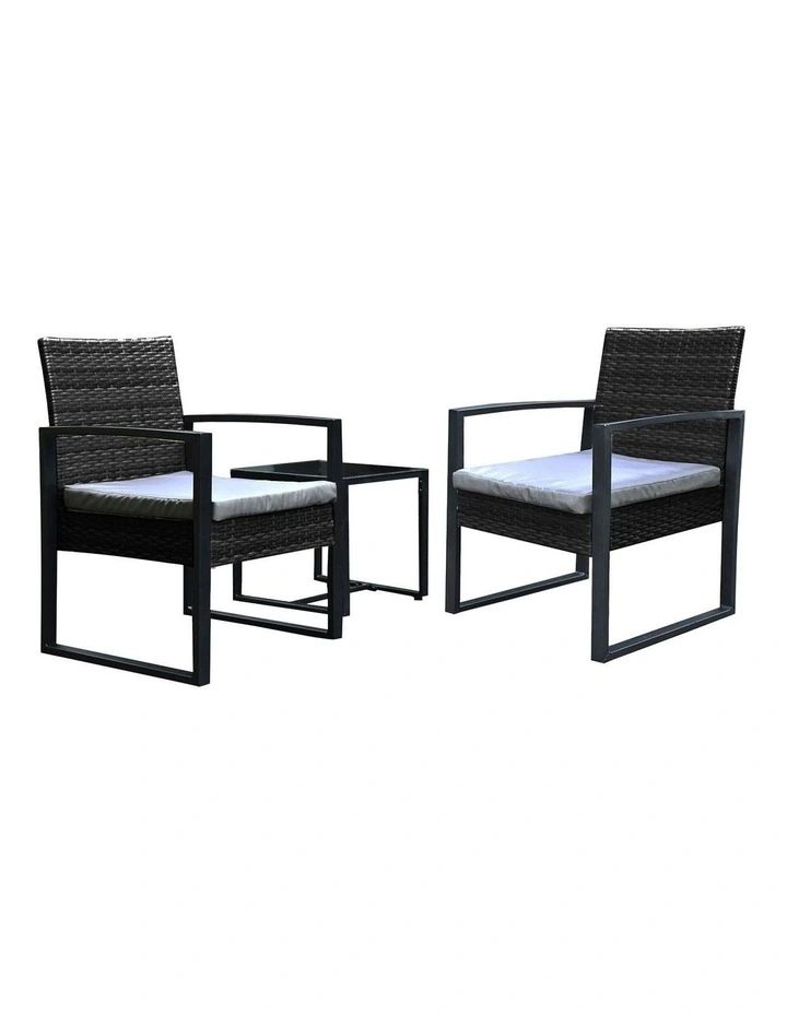 Arcadia Furniture 3 Piece Patio Set - Black and Grey image 1