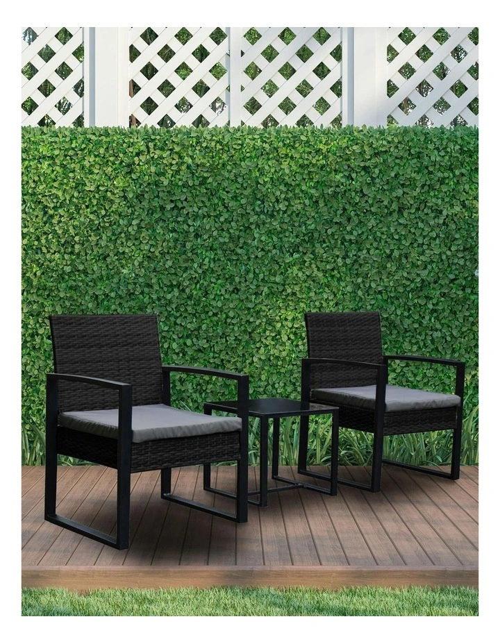 Arcadia Furniture 3 Piece Patio Set - Black and Grey image 2