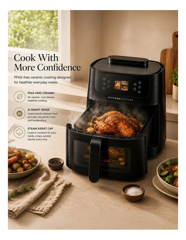 8L PFAS-Free Ceramic Air Fryer with AI-Powered Smart Cooking image 2