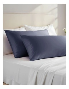 Soft Silk Luxurious Hypoallergenic Pillowcase Twin Pack in Blue