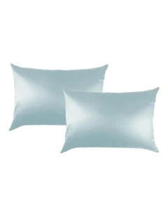 Soft Silk Luxurious Hypoallergenic Pillowcase Twin Pack in Blue