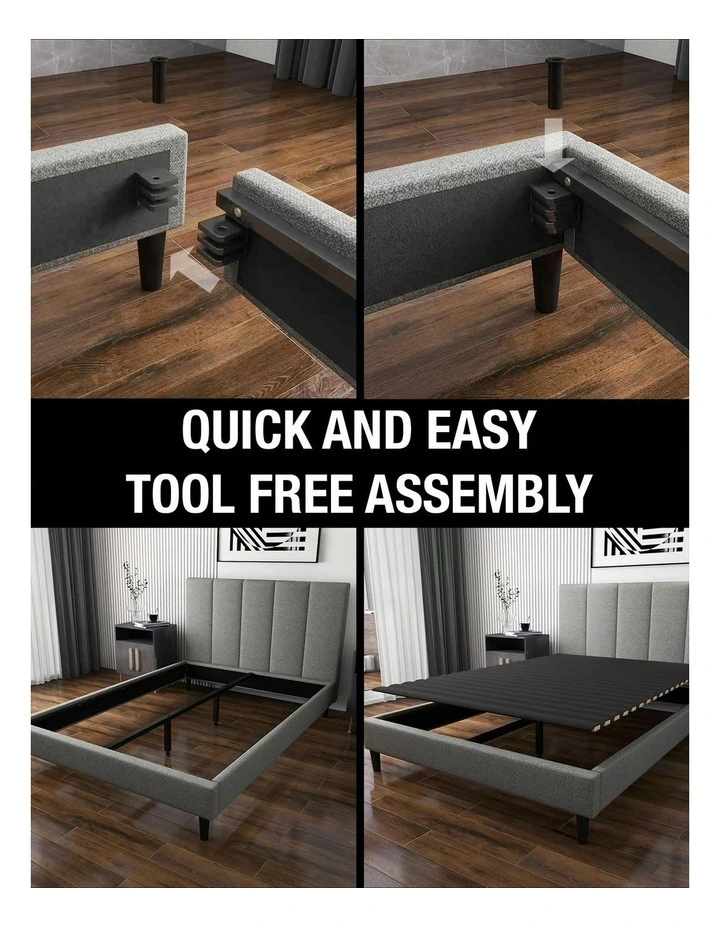 Quick And Easy Tool Free Bed in Grey image 2