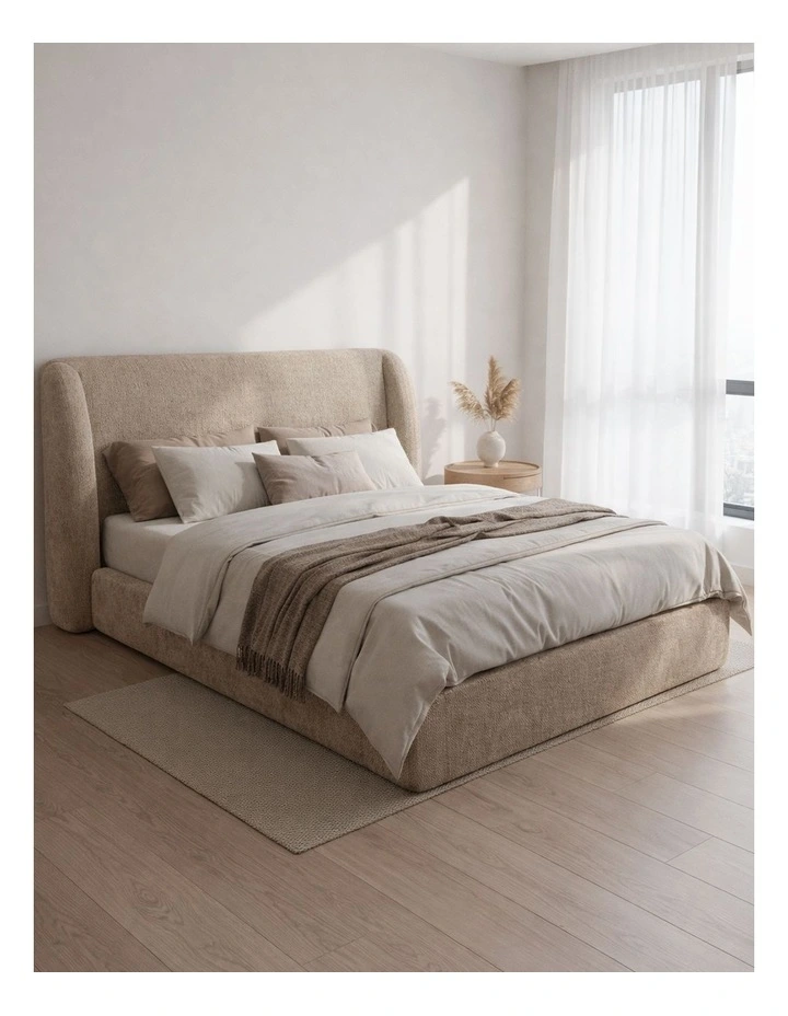 Urbana Luxe Tool Free Bed Frame in Beige image 1