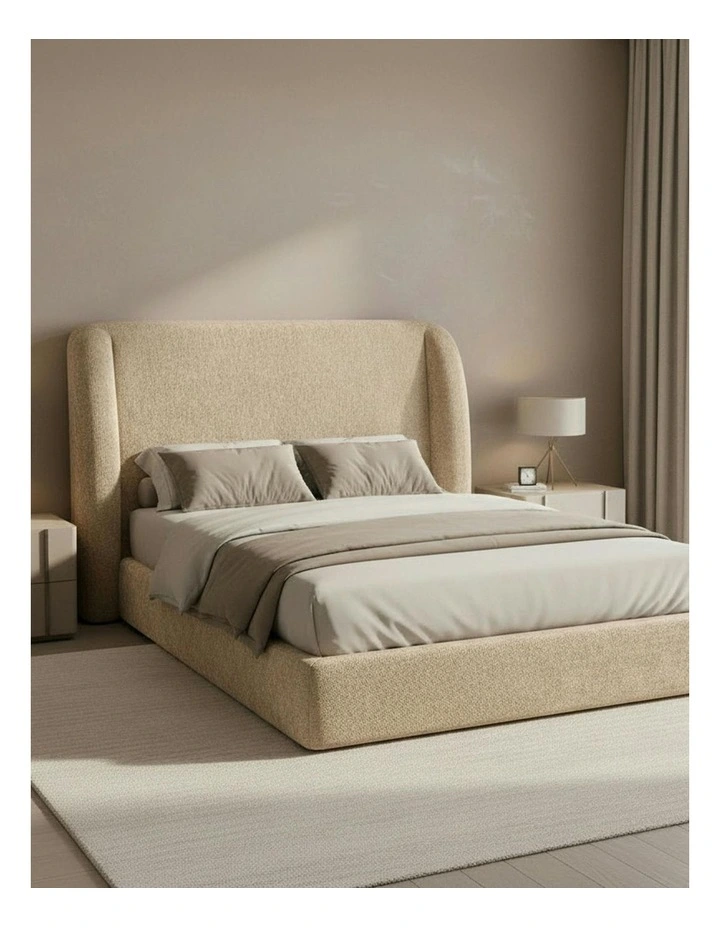 Urbana Luxe Tool Free Bed Frame in Beige image 1