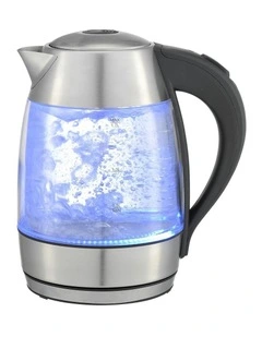 Kitchen Couture Double Wall Glass Kettle with Thermoguard Protection 1.7L in Steel