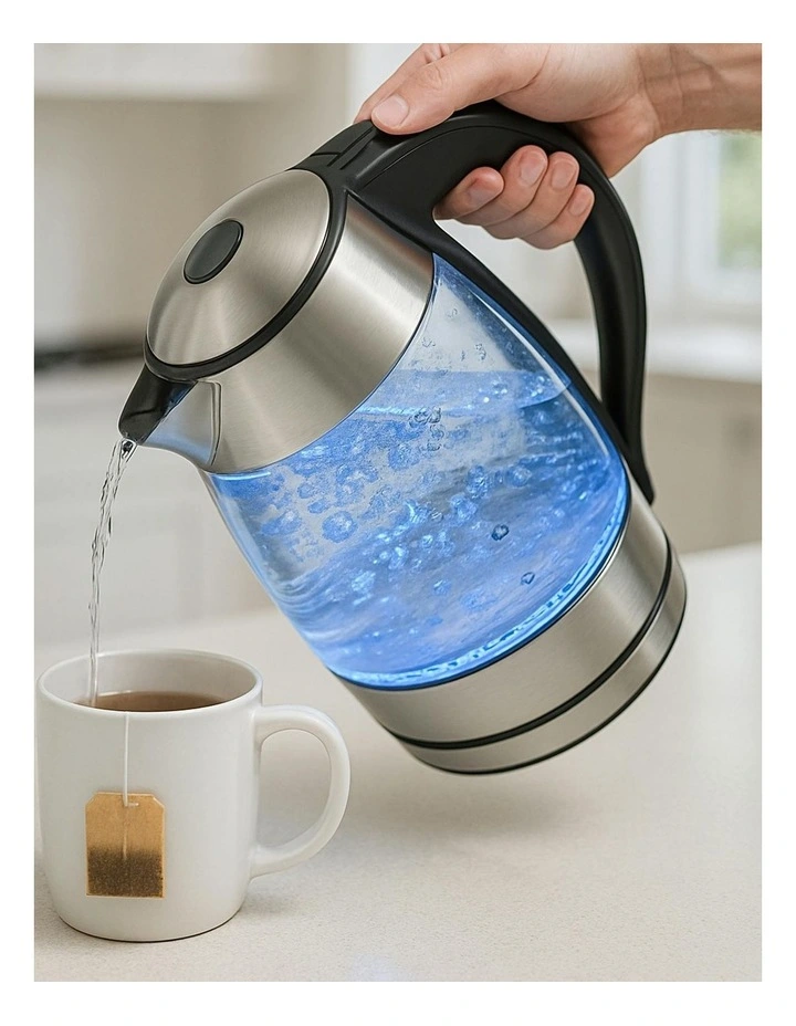 Kitchen Couture Double Wall Glass Kettle with Thermoguard Protection 1.7L in Steel image 3