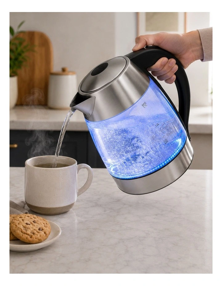 Kitchen Couture Double Wall Glass Kettle with Thermoguard Protection 1.7L in Steel image 4