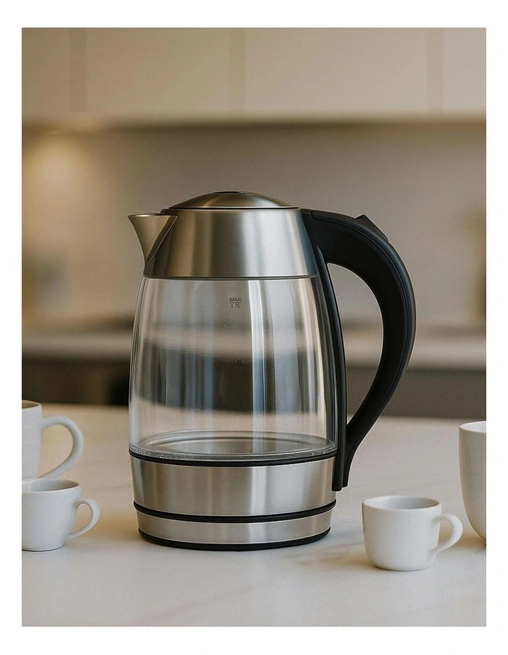 Kitchen Couture Double Wall Glass Kettle with Thermoguard Protection 1.7L in Steel image 4