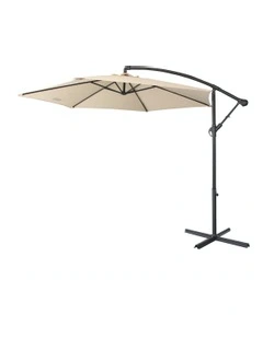 Outdoor 3 Meter Hanging and Folding Umbrella in Beige