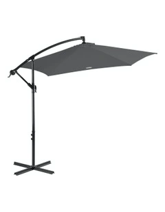 Outdoor 3 Meter Hanging and Folding Umbrella in Charcoal