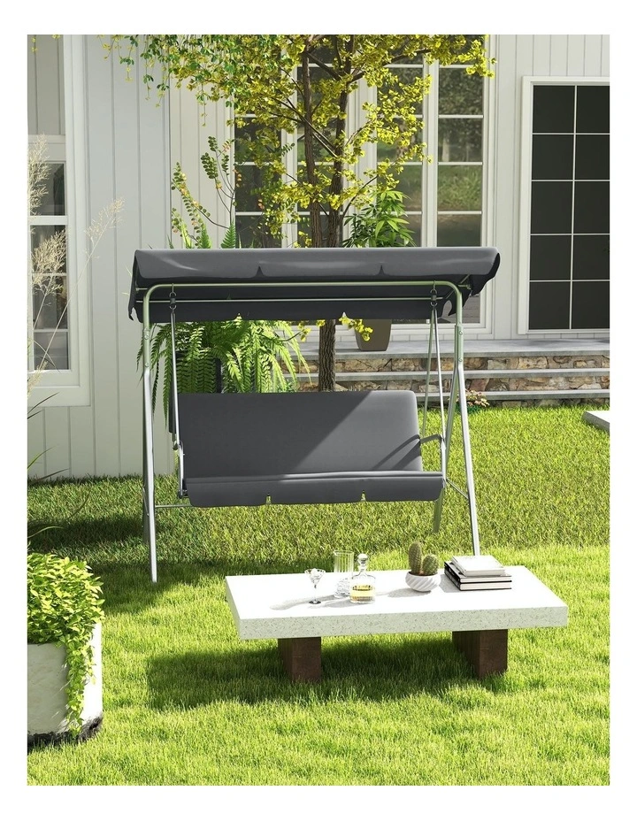 Outdoor Steel Swing Chair 1 Box in Grey image 3