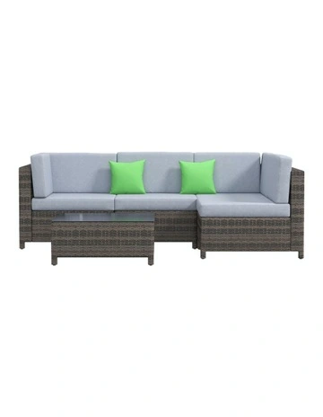 Outdoor 5 Piece Rattan Sofa Set in Oatmeal