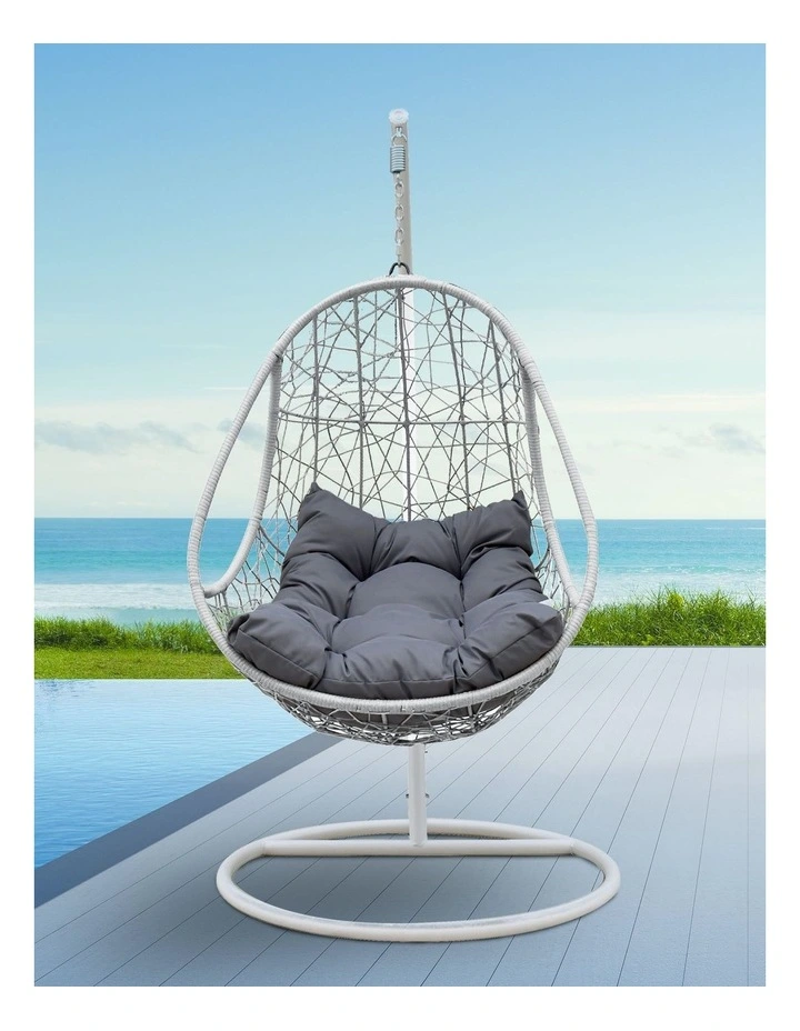 Rocking Egg Chair in White/Grey image 2