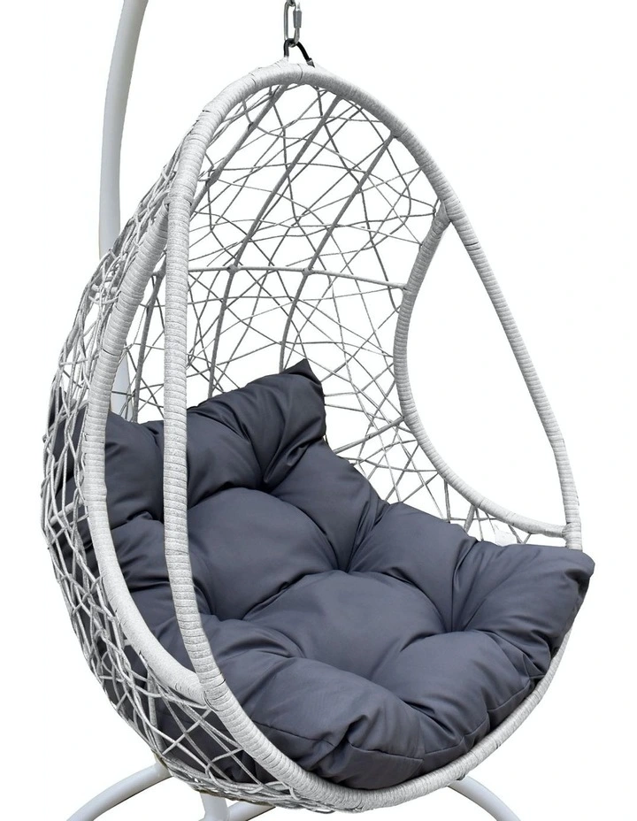 Rocking Egg Chair in White/Grey image 3