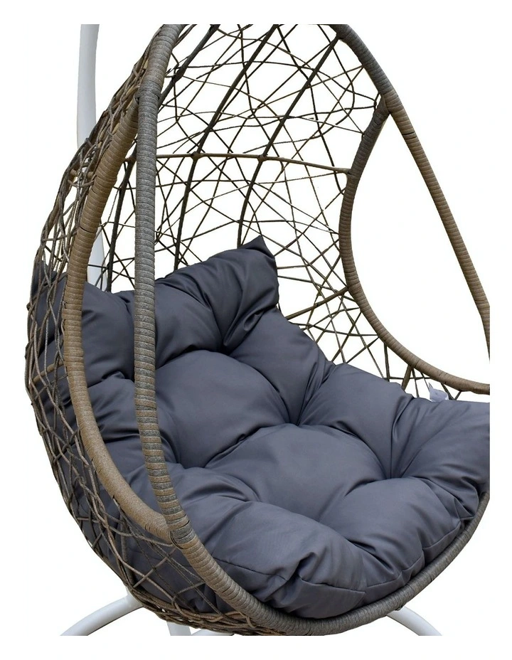 Rocking Egg Chair in White/Grey image 7