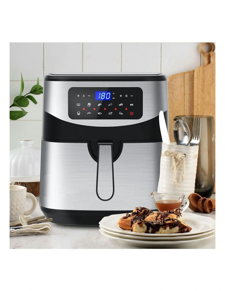 12 Litre Air Fryer Multifunctional LCD One Touch Display Silver image 2