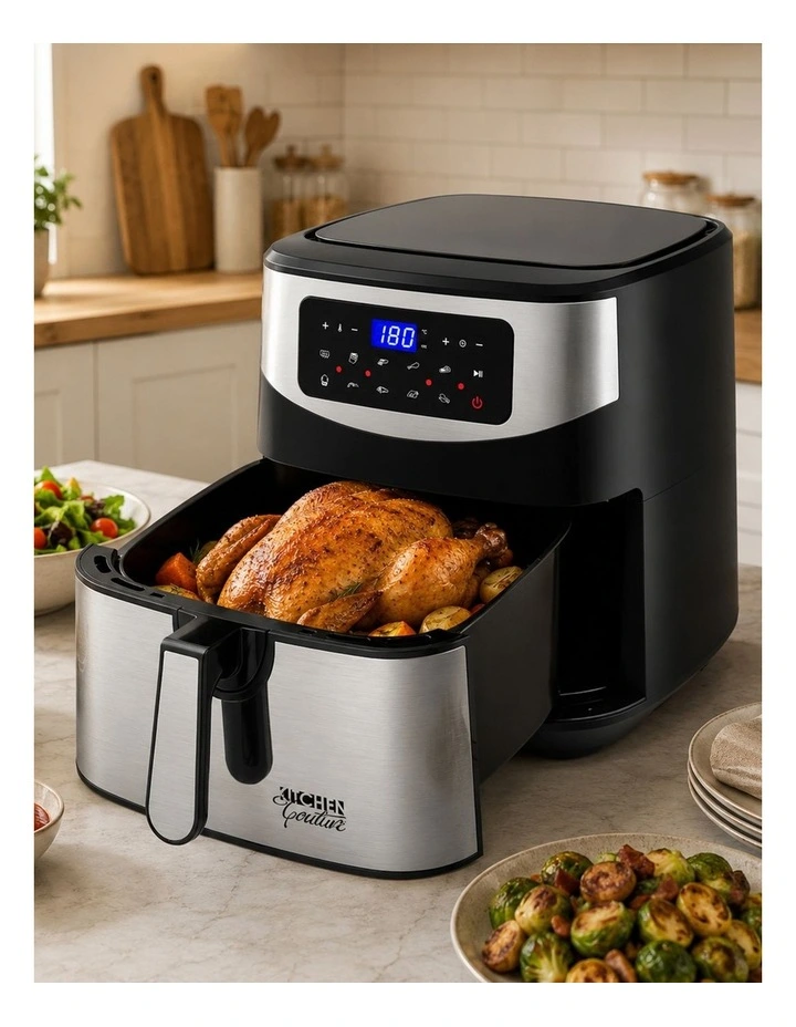 12 Litre Air Fryer Multifunctional LCD One Touch Display Silver image 2