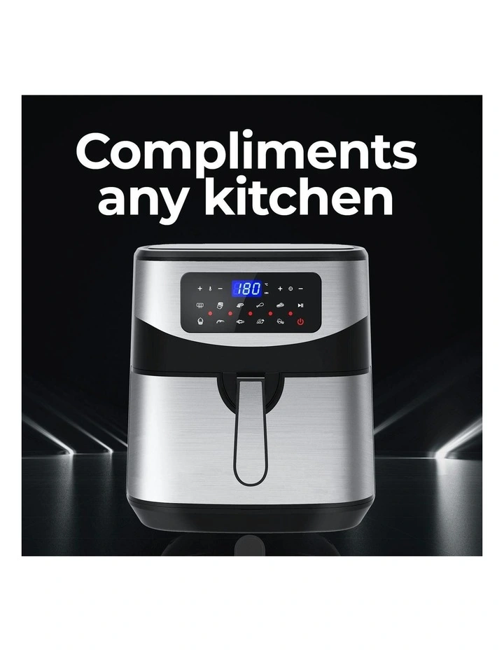 12 Litre Air Fryer Multifunctional LCD One Touch Display Silver image 3