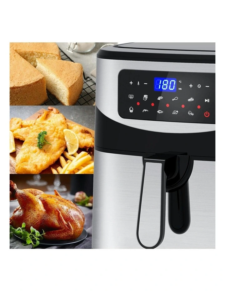 12 Litre Air Fryer Multifunctional LCD One Touch Display Silver image 4