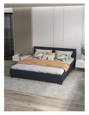 Sienna Luxury Bed with Headboard (Model 2) in Charcoal