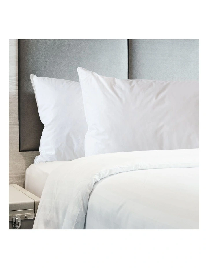 1800GSM Duck Feather Down Topper and 1000GSM 2 Duck Pillows Set in White image 3