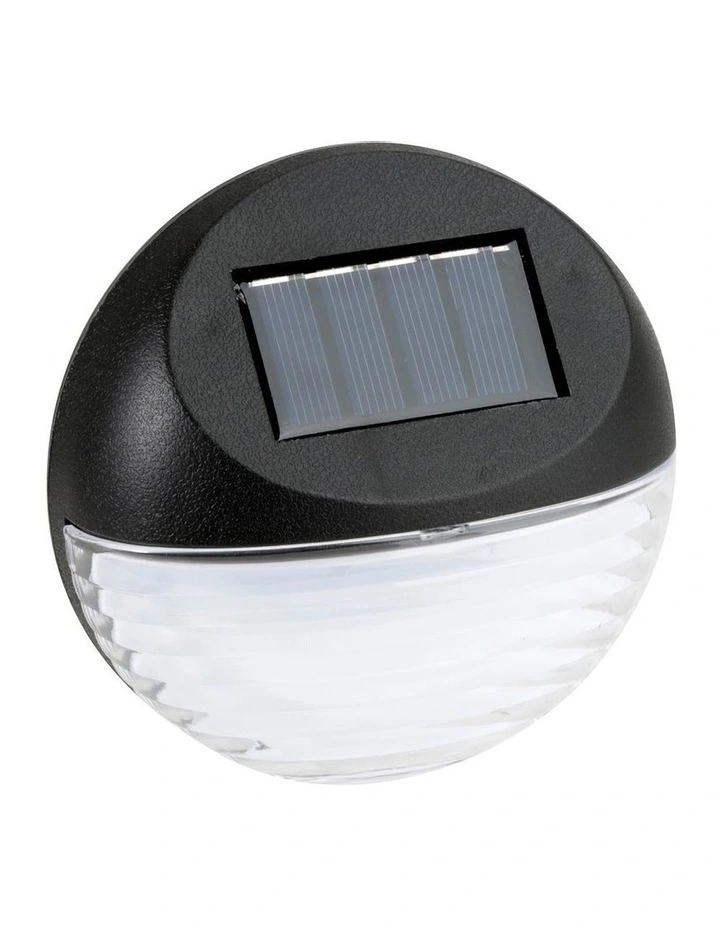 LED Round Solar Fence Lights x 24 Pack in Black image 3