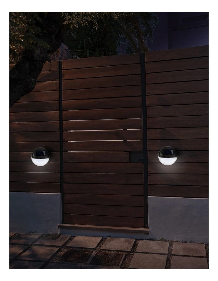 LED Round Solar Fence Lights x 24 Pack in Black image 4