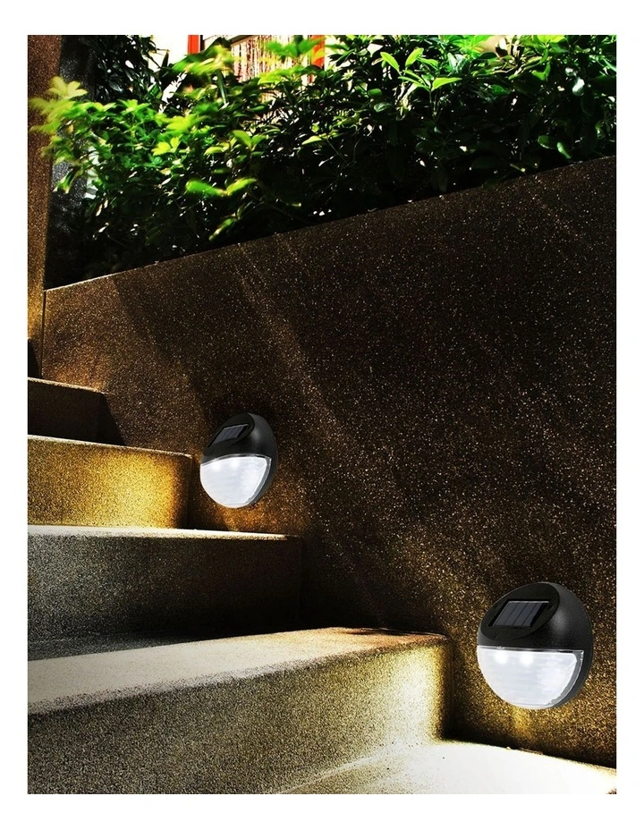 LED Round Solar Fence Lights x 24 Pack in Black image 5