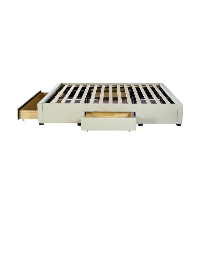 Palermo Bed Base With Drawers in Cream image 1