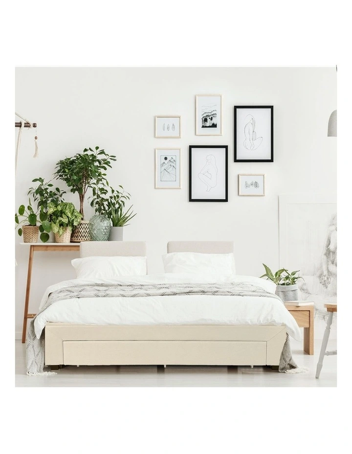 Palermo Bed Base With Drawers in Cream image 5