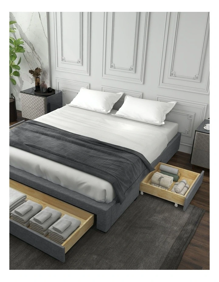 Palermo Bed Base with Drawers in Grey image 4