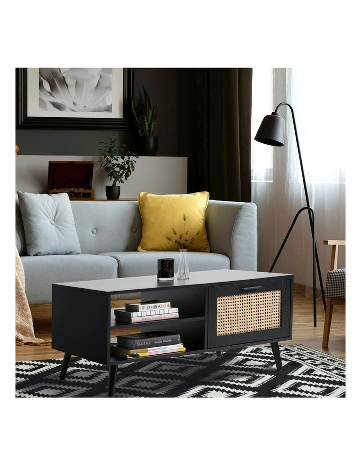 Casa Decor Rattan Coffee Table in Wooden Black image 4
