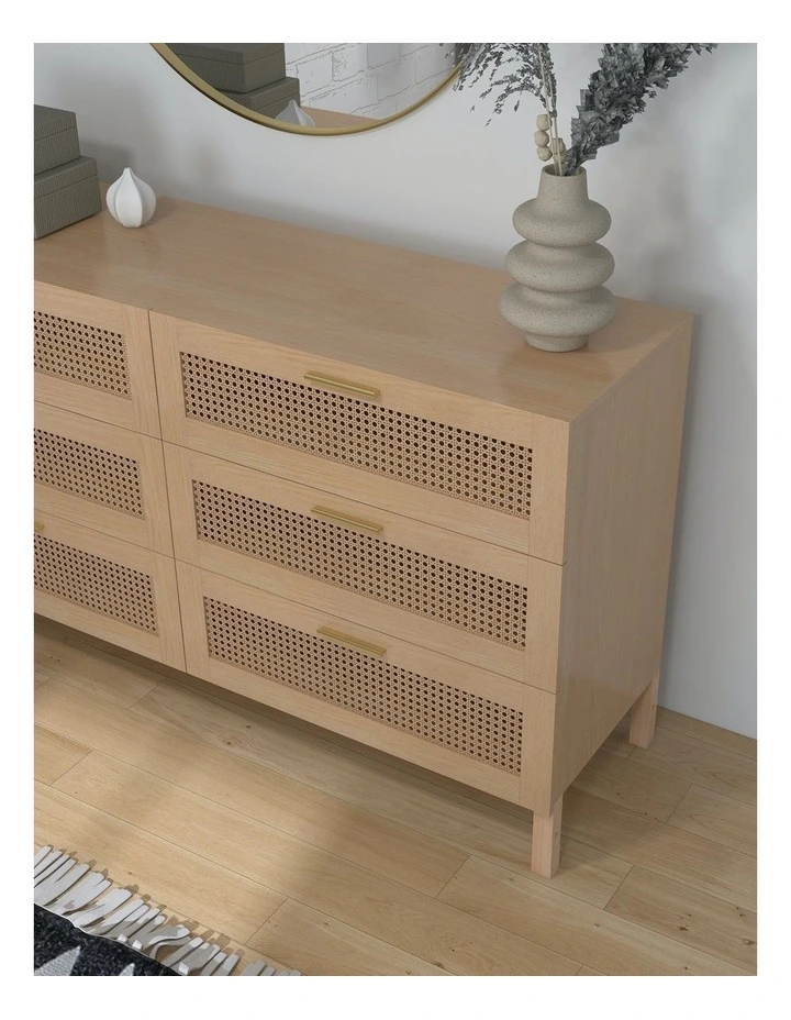 Santiago Rattan 6 Chest of Drawers in Oak image 4