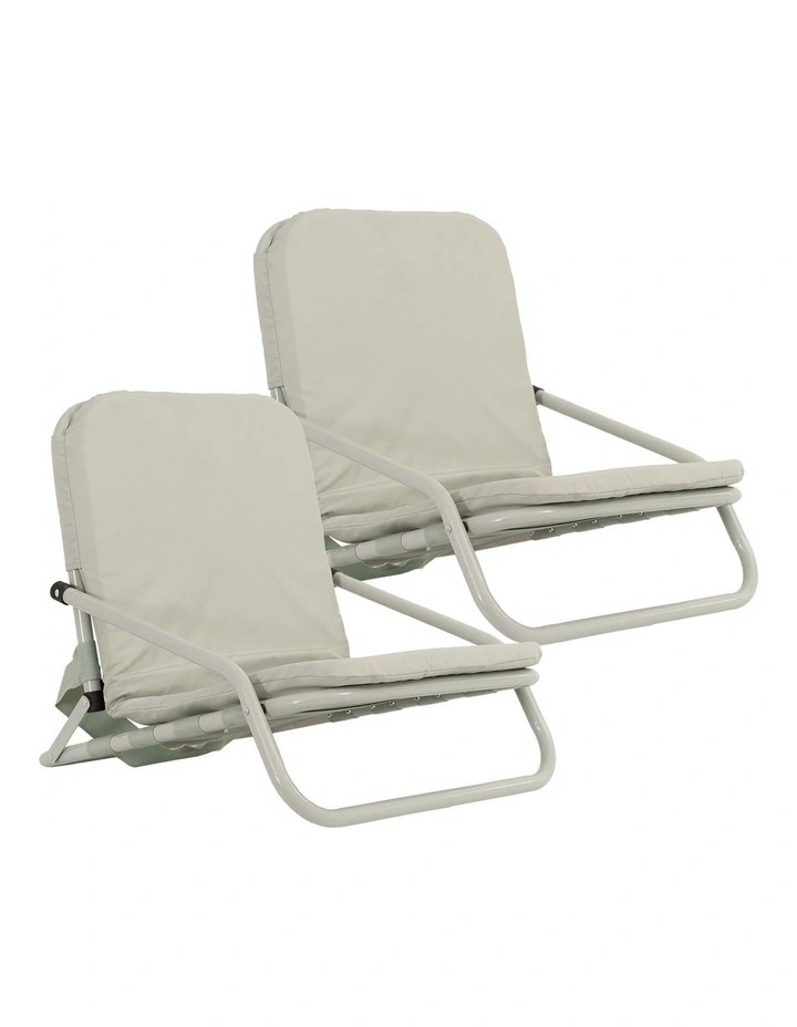 Portable Foldable Beach Chair 2 Pack in Green image 1