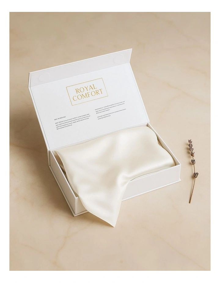 Pure Silk Pillowcase Single Pack with Gift Box in White image 2