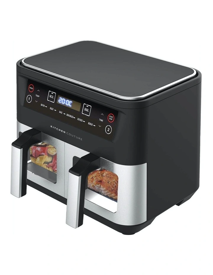 Kitchen Couture Dual View Family Sized 5-in-1 Air Fryer in Stainless ...