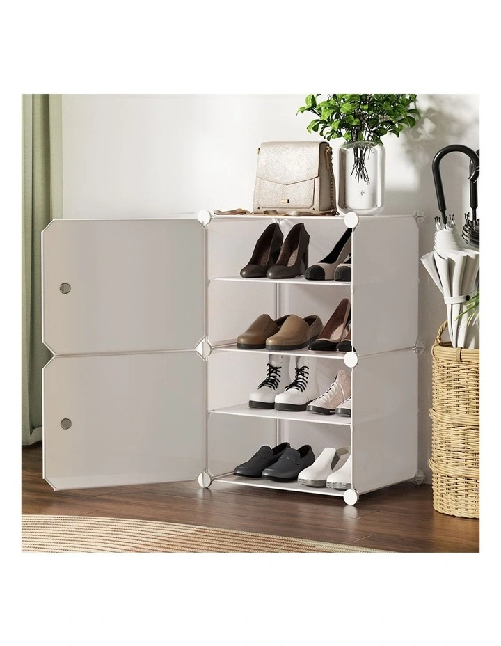 Artiss Shoe Box Rack DIY Set of 2 Stackable Magnetic Door