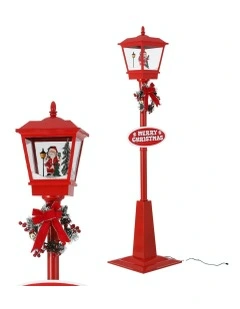 Christmas Lamp Post Lights LED Outdoor Decorations 1.8M in Red