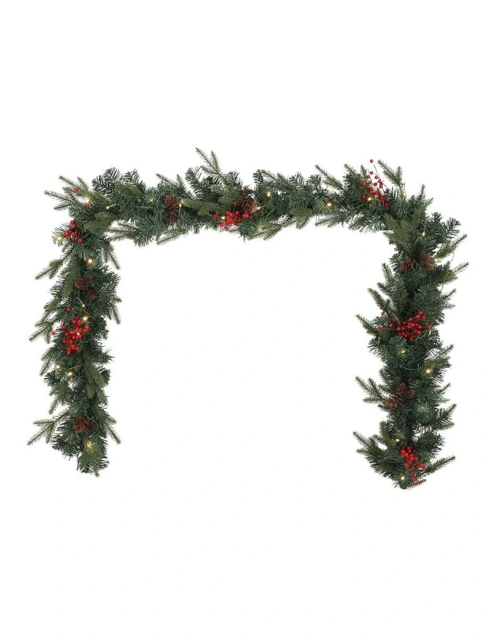 Christmas Garland with Ornament Lights Decor 2.4m image 1